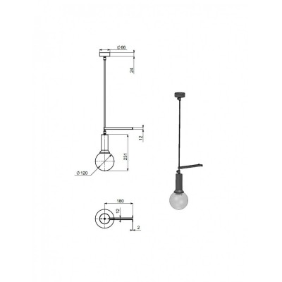 Підвісний світильник Pikart Hitch 23706-3