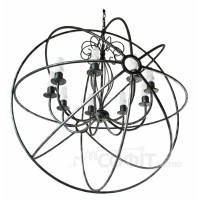 Люстра кованая  Орбита Гироскоп 9 ламп Старое серебро