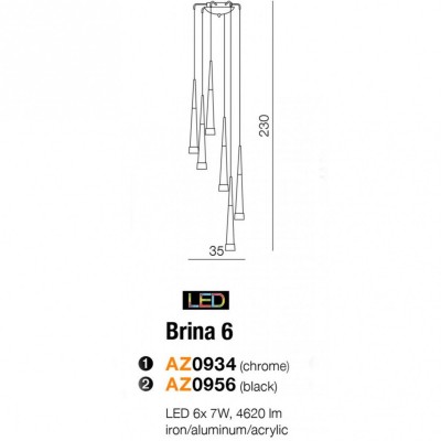 Подвесной светильник AZzardo BRINA 6 BLACK AZ0956