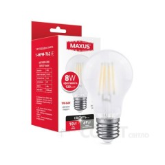 Лампа светодиодная A60 Maxus филамент 1-MFM-762 8W 4100K 220V E27 Frosted