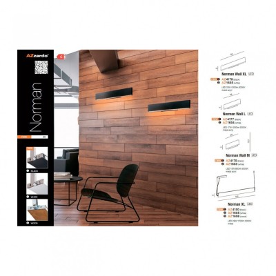 Бра AZzardo NORMAN WALL L BLACK AZ4177