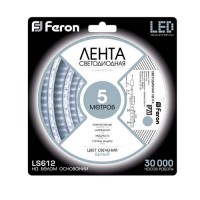 Світлодіодна стрічка Feron SANAN LS612 120SMD/м 12V IP22 білий