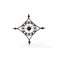 Часы настенные кованые Пики Старая медь, 750мм х 750 мм
