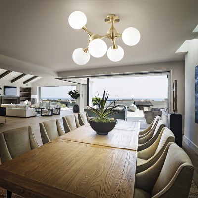 Люстра Ideal Lux NODI PL5 OTTONE SATINATO 241050 Люстра Ideal Lux NODI PL5 OTTONE SATINATO 241050