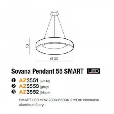 Люстра AZzardo Sovana Pendant 55 CCT Smart AZ3551