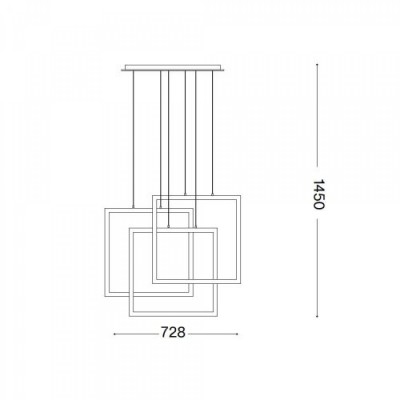 Подвесной светильник Ideal Lux FRAME SP QUADRATO BIANCO 253596