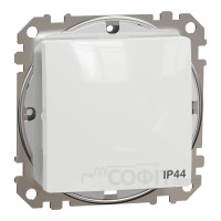 Выключатель одноклавишный проходной (переключатель) IP44, белый, Sedna Design & Elements SDD211106, Schneider Electric