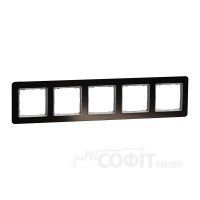 Рамка 5-постовая, черное стекло, Sedna Elements SDD361805, Schneider Electric