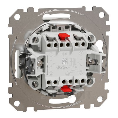 Вимикач двоклавішний прохідний (перемикач), білий, Sedna Design & Elements SDD111108, Schneider Electric