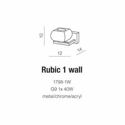 Бра AZzardo RUBIC 1 WALL AZ0488