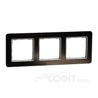 Рамка 3-постовая, черное стекло, Sedna Elements SDD361803, Schneider Electric