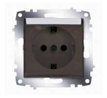 Розетка с заземлением с крышкой ABB Cosmo алюминий 619-011000-218
