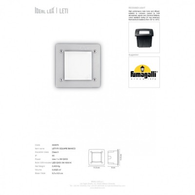 Точечный светильник Ideal Lux LETI PT1 SQUARE GRIGIO 096599 Точечный светильник Ideal Lux LETI PT1 SQUARE GRIGIO 096599