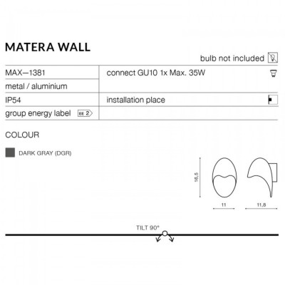 Архітектурне освітлення AZzardo MATERA WALL AZ2184