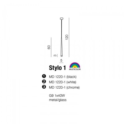 Підвісний світильник AZzardo STYLO 1 CHROM AZ0117