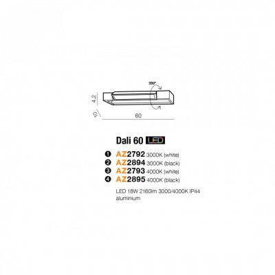 Бра AZzardo DALI 60 4000K WHITE AZ2793