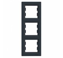 Рамка Asfora EPH5810371 антрацит 3 поста вертикальная Schneider Electric
