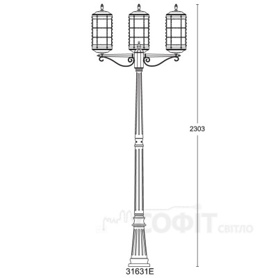 Світильник вуличний стовпчик Lettera QMT 31631 Lusterlicht