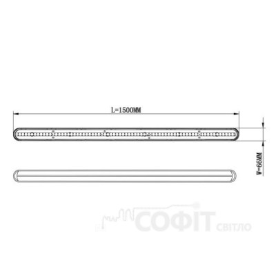 Світлодіодний лінійний світильник Maxus assistance LINE BASIC PL 50Вт 5000К IP65 Gray MALN-BSCPL-15-505-GR