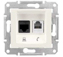 Розетка телефон + компьютерн. слон. кость Sedna SDN5100123 Schneider Electric
