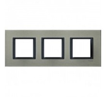 Рамка Unica MGU68.006.7A2 3М алюмінієвий місячний Schneider Electric Class