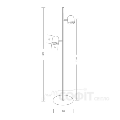 Спотовый светильник MAXUS MSL-01F 2x4W 4100K белый (2-MSL-10841-FW)