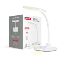 Настільна лампа MAXUS DL 5W 3CCT WH з вбудованим акумулятором, Біла, 1-MDL-5W-WBS