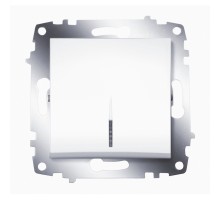 Выключатель 1 клавишный с подсветкой LED ABB Cosmo белый 619-010200-201