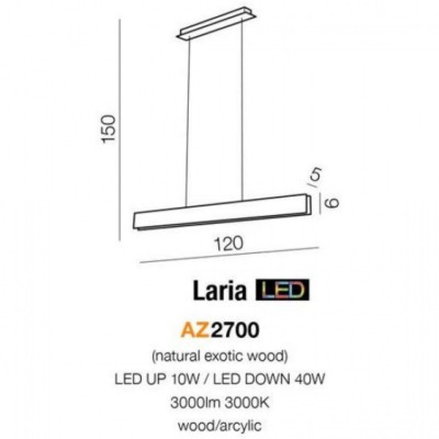 Подвесной светильник AZzardo LARIA WOOD AZ2700