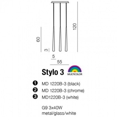 Подвесной светильник AZzardo STYLO 3 CHROME AZ0133