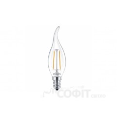 Світлодіодна лампа C37 Philips LED Fila ND E14 2.3-25W 2700K 230V BA35 1CT APR Філамент Свічка на вітрі 929001180307