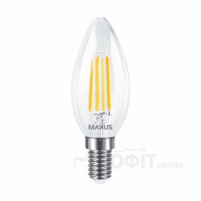 Лампа светодиодная C37 Maxus филамент 1-MFM-733 7W 2700K 220V E14 Clear