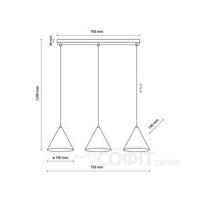 Подвесной светильник TK Lighting CONO WHITE S, 10011