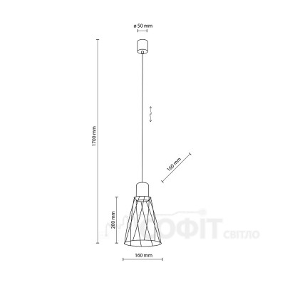 Підвісний світильник TK Lighting MODESTO BLACK, 10159