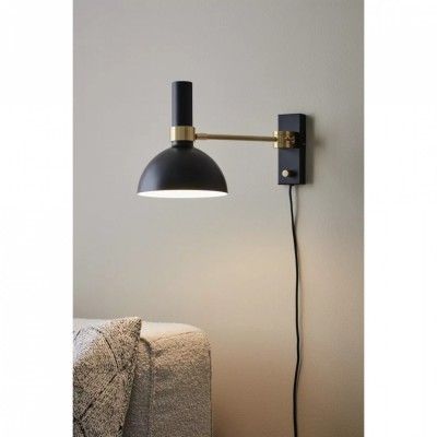 Бра MarkSlojd Швеция LARRY Wall 1L Black/Brushed Brass 106970
