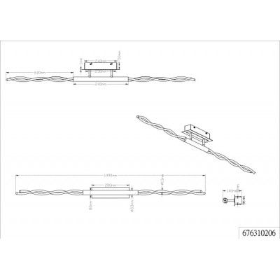 Світильник стельовий Trio 676310206 Portofino Світильник стельовий Trio 676310206 Portofino