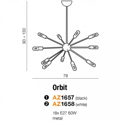 Подвесной светильник AZzardo ORBIT WHITE AZ1658