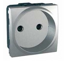 Розетка б/змл. 2М алюм, Unica MGU3.033.30 Schneider Electric