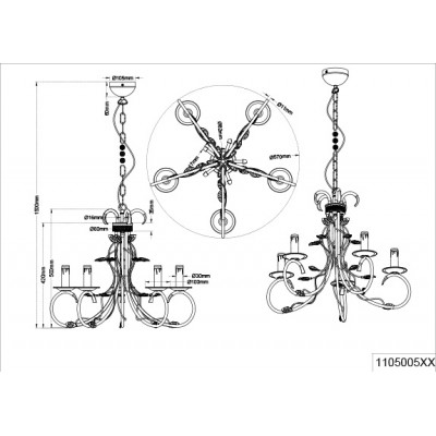 Люстра Trio 110500561 Classy Люстра Trio 110500561 Classy