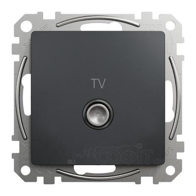 Розетка TV кінцева, чорний, Sedna Design & Elements SDD114471, Schneider Electric