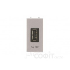 USB заряджання ABB Zenit срібний 1 мод., N2185 PL