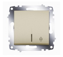 Выключатель 1 клавишный проходной с подсветкой LED ABB Cosmo титаниум 619-011400-210