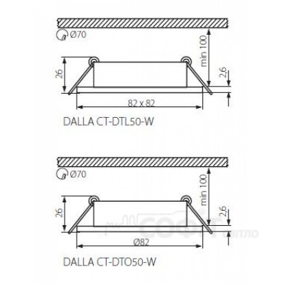 Точечный поворотный светильник Kanlux 22433 Dalla Ct-dtl50-b