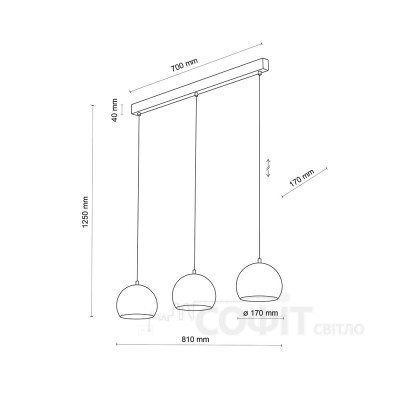 Подвесной светильник TK Lighting ZOE BLACK S, 10169