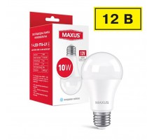 Лампа светодиодная низковольтная A60 Maxus 1-LED-776-LV A60 10W 4100K 12-36V AC/DC E27