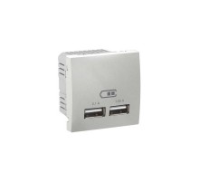 Розетка USB 2М алюміній, Unica MGU3.418.30 Schneider Electric