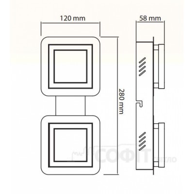 Светильник накладной Horoz 036 007 0002 2x5w 4000K Likya-2