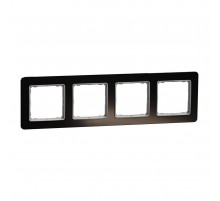 Рамка 4-постовая, черное стекло, Sedna Elements SDD361804, Schneider Electric