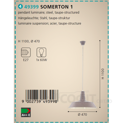 Светильник подвесной Eglo 49399 SOMERTON 1