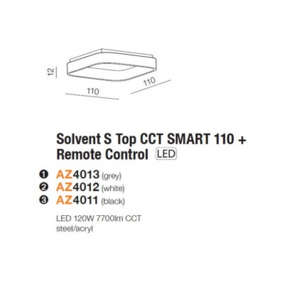 Потолочный светильник AZzardo Solvent S Top CCT Smart 110 Remote Control AZ4011